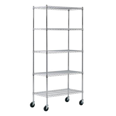 Mobile Industrial Chrome Wire Shelving